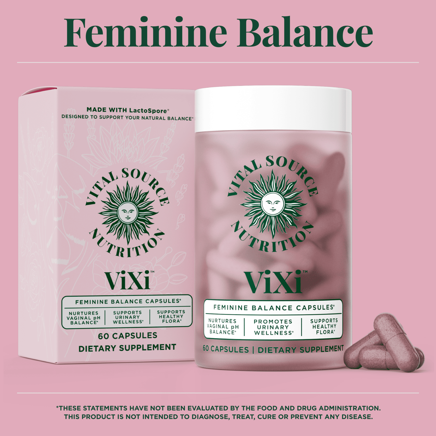 ViXi™ Feminine Balance Capsules Daily Support for Vaginal, Urinary & Flora Balance