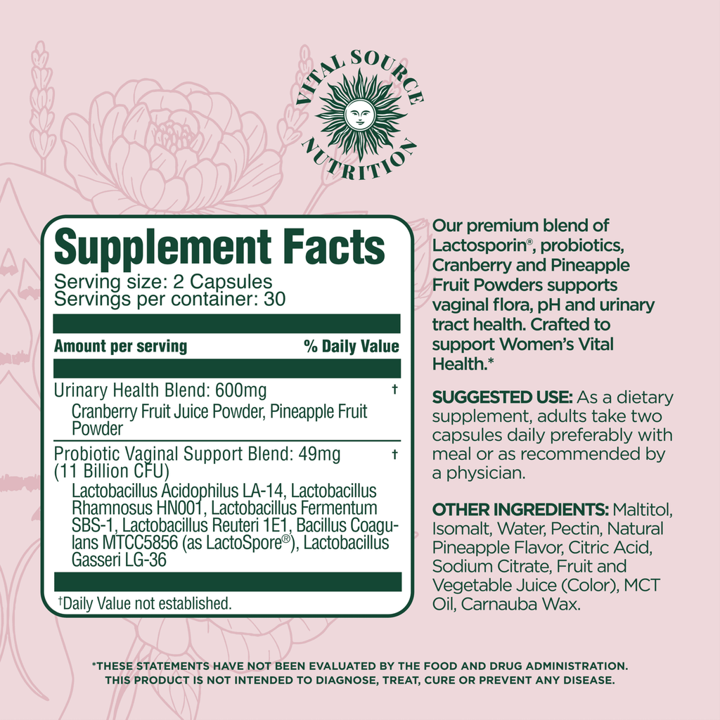 ViXi™ Feminine Balance Capsules Daily Support for Vaginal, Urinary & Flora Balance