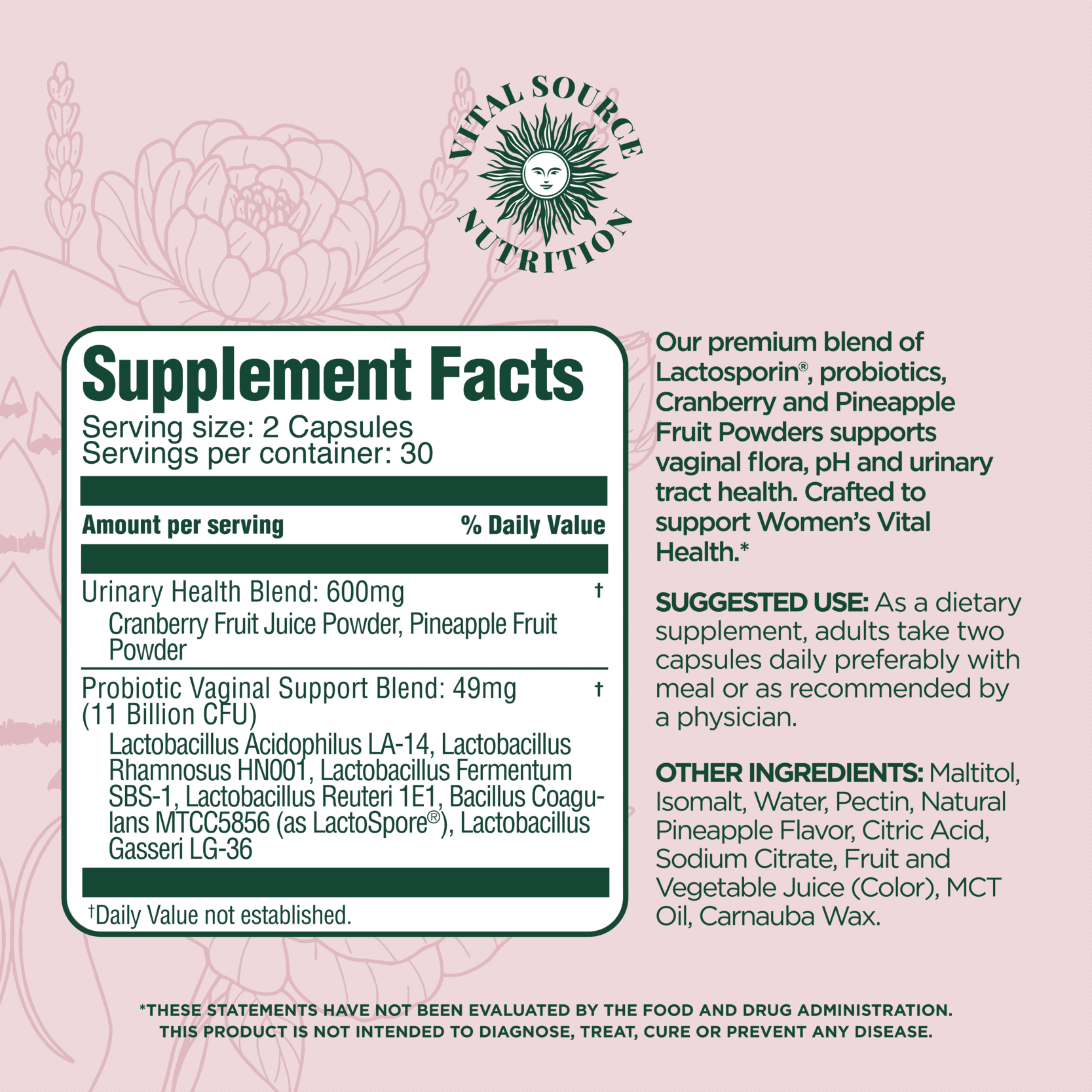 ViXi™ Feminine Balance Capsules Daily Support for Vaginal, Urinary & Flora Balance