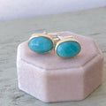 Gold & Sterling Silver Cufflinks with Amazonite